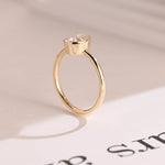 Load image into Gallery viewer, Solid Gold Pear Moissanite Engagement Ring with Bezel, Dainty Ring, RS-233 image 5