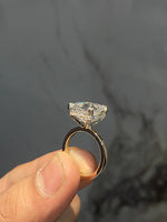 Load image into Gallery viewer, 4.5CT Asscher Cut Moissanite Ring: Hidden Halo, Solid Gold or Silver image 4