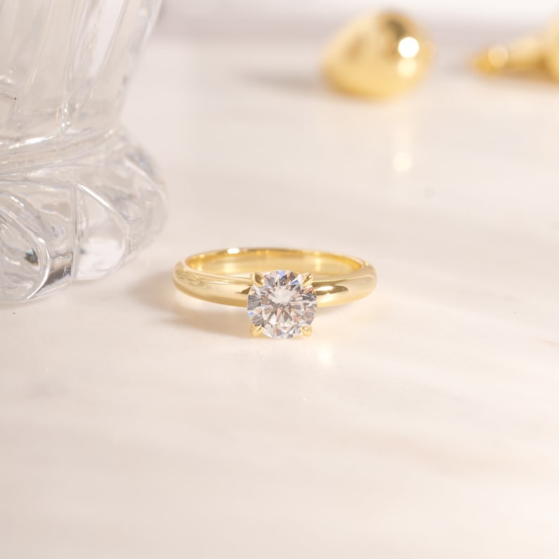 gold minimalist diamond ring