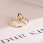 Load image into Gallery viewer, Solid Gold Pear Moissanite Engagement Ring with Bezel, Dainty Ring, RS-233 image 9