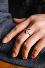 Load image into Gallery viewer, Solid Gold Pear Moissanite Engagement Ring with Bezel, Dainty Ring, RS-233 image 3