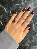 Load image into Gallery viewer, Emerald Cut 2.5 carat IGI Certified D Color VVS2 Clarity Lab Grown Diamond Three Stone Engagement Ring, Side Trapezoids, Handmade Solid Gold image 1