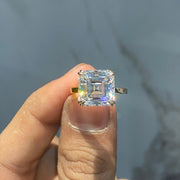 Under Halo Solitaire Ring • Asscher Cut Moissanite Ring • Anniversary Solitaire Ring For Her • Moissanite Stone Ring • Valentine Day Gift