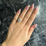 Load image into Gallery viewer, Emerald Cut 4.50 carat Rare D Color VVS2 Clarity IGI Certified Lab Grown Diamond Three Stone Engagement Ring, Side Baguettes 18k Gold image 1