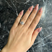 Emerald Cut 4.50 carat Rare D Color VVS2 Clarity IGI Certified Lab Grown Diamond Three Stone Engagement Ring, Side Baguettes 18k Gold image 1