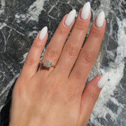 East to West Cushion Cut 2 Carat IGI Certified D Color VVS2 Clarity Lab Grown Diamond Solitaire Engagement Ring Handmade of Solid 14k Gold image 1