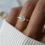 Load image into Gallery viewer, Round Solitaire Ring, Wedding Ring, Engagement Ring, Anniversary Ring, Diamond Ring, Cubic Zirconia Ring, Statement Ring, Gift for Wife image 1