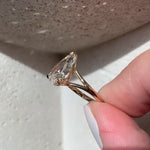 Load image into Gallery viewer, Large 3 carat Pear Shaped Moissanite Engagement Ring, 14k Gold Pear Cut Split Shank Engagement Wedding Ring Tear Drop Solitaire Diamond Ring image 3