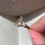 Load image into Gallery viewer, Large 3 carat Pear Shaped Moissanite Engagement Ring, 14k Gold Pear Cut Split Shank Engagement Wedding Ring Tear Drop Solitaire Diamond Ring image 5