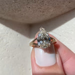 Load image into Gallery viewer, Large 3 carat Pear Shaped Moissanite Engagement Ring, 14k Gold Pear Cut Split Shank Engagement Wedding Ring Tear Drop Solitaire Diamond Ring image 4