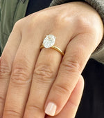 Load image into Gallery viewer, Oval Shape Moissanite Engagement Ring Solitaire Four Prong Set Bridal Wedding Ring For Her Minimalist Design 14k Solid Yellow Gold 3.00ct image 3