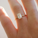 Load image into Gallery viewer, 1.53 Ct Emerald Cut Moissanite Engagement Ring, Emerald Cut Ring, Moissanite Engagement Ring, Solitaire Emerald Cut Ring image 6