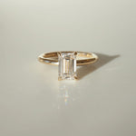 Load image into Gallery viewer, 1.53 Ct Emerald Cut Moissanite Engagement Ring, Emerald Cut Ring, Moissanite Engagement Ring, Solitaire Emerald Cut Ring image 7