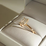 Load image into Gallery viewer, 1.53 Ct Emerald Cut Moissanite Engagement Ring, Emerald Cut Ring, Moissanite Engagement Ring, Solitaire Emerald Cut Ring image 1