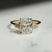 3.02 Ct Cushion Cut Moissanite Engagement Ring, Cushion Cut Ring, Elongated Cushion, Cushion Cut Ring for Her image 1