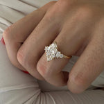 Load image into Gallery viewer, 2 Carat Marquise Five Stone Engagement Ring / Multi Stone Marquise Cut Diamond Ring / 5 Stone Diamond Ring / Yellow Gold 2ct Proposal Ring image 5
