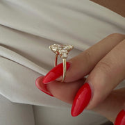 2 Carat Marquise Five Stone Engagement Ring / Multi Stone Marquise Cut Diamond Ring / 5 Stone Diamond Ring / Yellow Gold 2ct Proposal Ring image 2