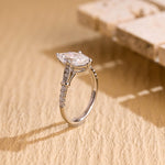 Load image into Gallery viewer, Solid Gold Marquise Cut Moissanite Engagement Ring, Half Pave Bridal Ring, Valentine's Day/ Anniversary/ Birthday Gift for Woman, Wife image 5