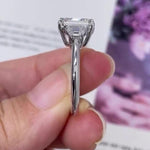 Load image into Gallery viewer, Asscher 5.40tcw Lab Diamond Ring | Trapezoid Side Stones | Three Stone | IGI Certified image 4