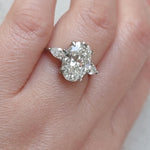 Load image into Gallery viewer, D VVS2 Oval LAB Diamond Engagement Ring , 1-4 Ct Lab Grown Diamond, Hidden Halo Oval Ring, Oval Engagement Ring , Diamond Ring , IGI Diamond image 7
