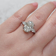 D VVS2 Oval LAB Diamond Engagement Ring , 1-4 Ct Lab Grown Diamond, Hidden Halo Oval Ring, Oval Engagement Ring , Diamond Ring , IGI Diamond image 1