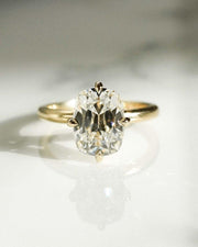 Cushion cut 3ct lab-created diamond solitaire ring set in a cathedral-style prong setting with a modern straight shank. A beautiful bridal engagement ring or heartfelt birthday and promise ring gift for her, blending classic design with sustainable sparkle.