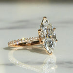 Load image into Gallery viewer, 14k Solid Yellow Gold Engagement Ring,2.25 CT Marquise Cut Moissanite,6 Claw Prongs,Lovely Petal Setting,1.8 MM Cathedral Band,Trends Setter image 1