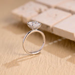 Load image into Gallery viewer, Princess Cut Moissanite Engagement Ring in Solid Gold with Hidden Halo, ZL151 image 7