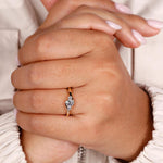 Load image into Gallery viewer, Round brilliant cut diamond ring set in a beautiful yellow gold engagement ring design.