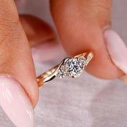 Round cut diamond ring featuring a round brilliant cut diamond for stunning brilliance.