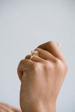 Load image into Gallery viewer, Pear Cut Moissanite Engagement Ring: Three Stone 925 Sterling Silver image 4