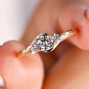 Lab Grown Diamond round cut diamond ring offering a sustainable option with brilliance.