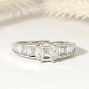 Asscher & Baguette Lab Grown Diamond Engagement Ring, 14K Gold image 1