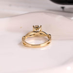 Load image into Gallery viewer, Solid Gold Twisted Band Round Cut Moissanite Engagement Ring, Infinity Promise Ring, Dainty Proposal Ring, Anniversary Gifts for Women Wife image 6