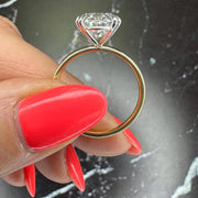 Two Tone Oval Cut 4 carat E Color VVS2 Clarity IGI Certified Oval Excellent Cut Lab Grown Diamond Solitaire Engagement Ring 14k Gold image 3