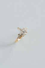 Load image into Gallery viewer, Pear Cut Moissanite Engagement Ring: Three Stone 925 Sterling Silver image 6