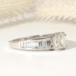 Load image into Gallery viewer, Asscher &amp; Baguette Lab Grown Diamond Engagement Ring, 14K Gold image 5