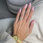 Load image into Gallery viewer, 3 Carat Emerald Cut Lab Grown Diamond Engagement Ring | 14K Gold Bezel | IGI Certified image 2