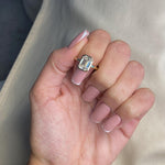 Load image into Gallery viewer, 3 Carat Emerald Cut Lab Grown Diamond Engagement Ring | 14K Gold Bezel | IGI Certified image 1