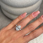 Load image into Gallery viewer, Show-Stopping Engagement Ring / 5.50 Carat Pear Shaped Luxurious Diamond Ring / IGI Certified E-VVS2 / 18k White Gold / Hidden Halo &amp; Pave image 3