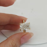 Load image into Gallery viewer, Radiant Cut Moissanite Engagement Ring, Radiant Cut Engagement Ring, Radiant Cut Solitaire, 5 Ct Radiant Cut, Solitaire Promise Ring. image 5