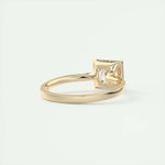 Load image into Gallery viewer, Princess Cut Ring, Moissanite Ring, Solitaire Ring, Half Bezel Set Ring, Engagement Ring, Square Diamond Ring