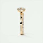Load image into Gallery viewer, Anniversary Gift, White Topaz Ring, Stackable Ring, Promise Ring, Bar Setting Ring, 14K Gold Dainty Ring, Comfort Fit Band
