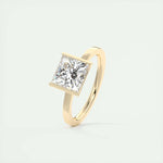 Load image into Gallery viewer, Engagement Ring, Moissanite Ring, 10k Solitaire Ring, 2 Carat Diamond, Bezel Setting Ring,