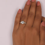 Load image into Gallery viewer, Lab Grown 1.0-3.0 CT Round Diamond 14K White Gold Cluster Engagement Ring image 2