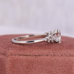 Load image into Gallery viewer, Lab Grown 1.0-3.0 CT Round Diamond 14K White Gold Cluster Engagement Ring image 7