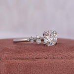 Load image into Gallery viewer, Lab Grown 1.0-3.0 CT Round Diamond 14K White Gold Cluster Engagement Ring image 4