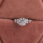 Load image into Gallery viewer, Lab Grown 1.0-3.0 CT Round Diamond 14K White Gold Cluster Engagement Ring image 8