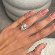 Show-Stopping Engagement Ring / 5.50 Carat Pear Shaped Luxurious Diamond Ring / IGI Certified E-VVS2 / 18k White Gold / Hidden Halo & Pave image 1