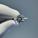 Load image into Gallery viewer, 2.5ct Moissanite Engagement Ring: Round Hidden Halo, Pave Band Luxury Ring Gold Platinum Jewelry image 2
